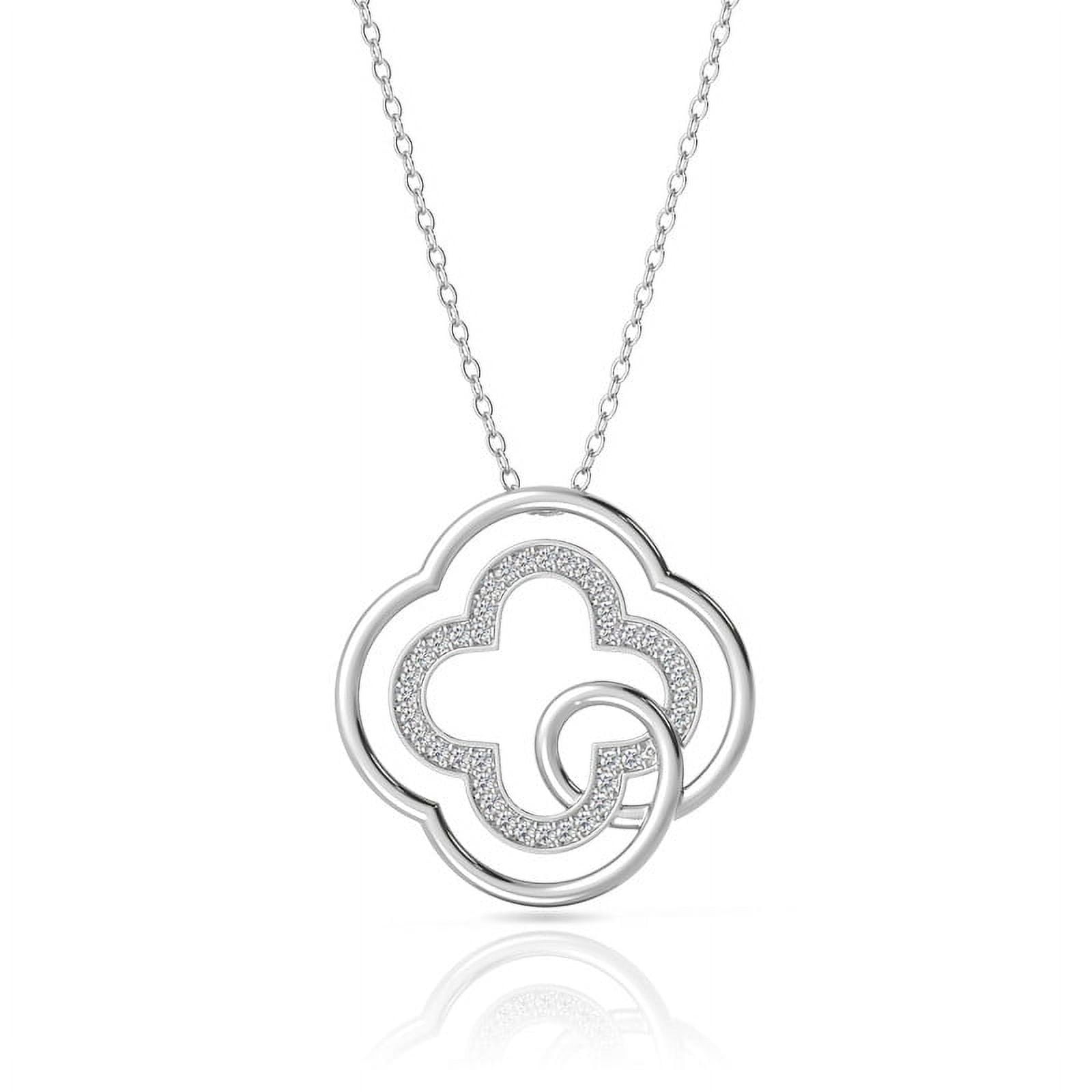 ☆ENGBROX☆ silver925 my clover necklace EBNL22001 Verozi 925 Sterling Silver Four Leaf Clover Necklace for