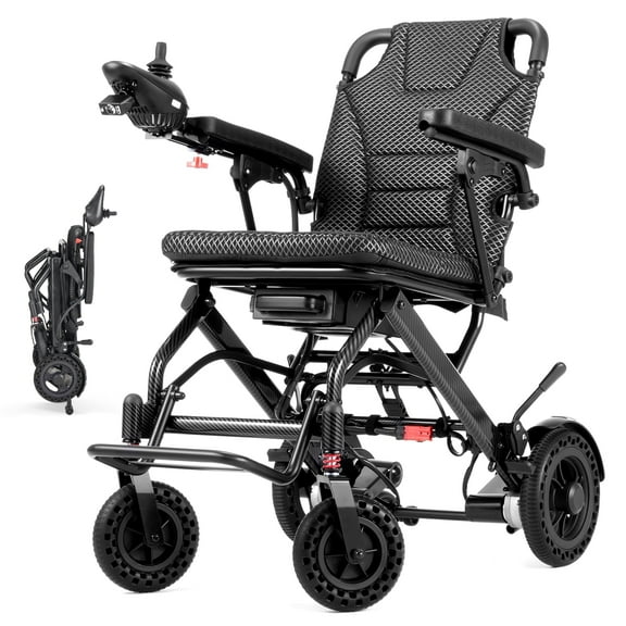 Verpal 39lb Lightweight Electric Wheelchairs for Adults Seniors,All Terrain Foldable Motorized Wheelchair with 18.5" Wide Seat,6Ah Airline Approved