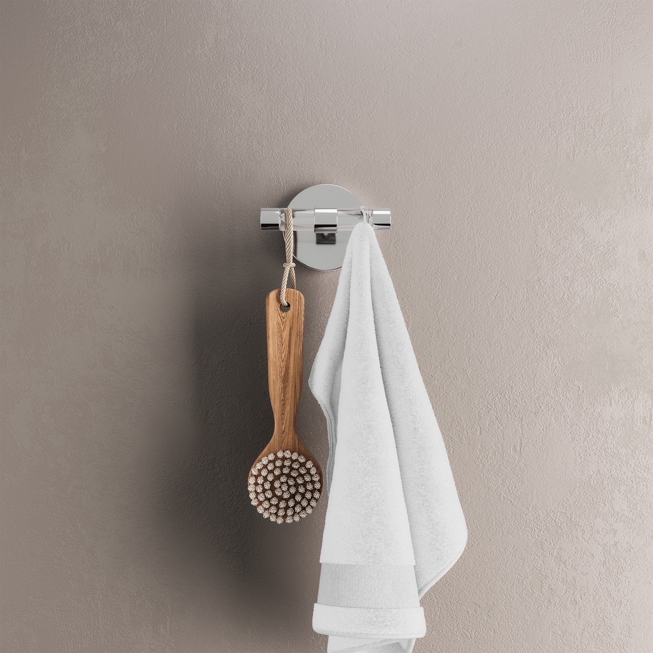 Verre Acrylic Bathroom Robe Hook in Chrome