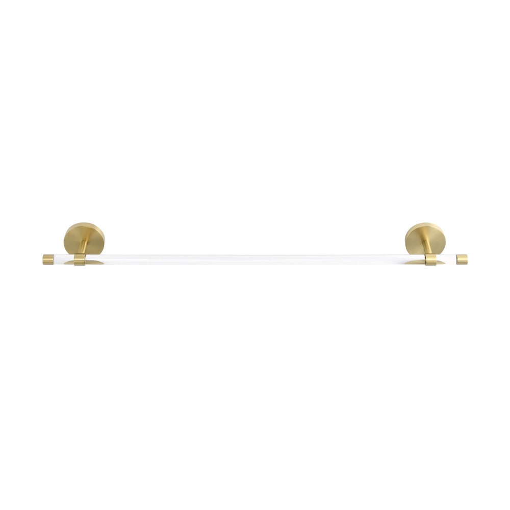 Verre Clear Acrylic Towel Bar with Brushed Gold Accents