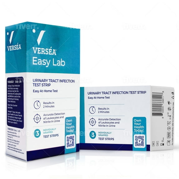 Verséa Easy Lab UTI Test Strips, At-Home Detection - Quick & Reliable Urinary Test - 3 Count