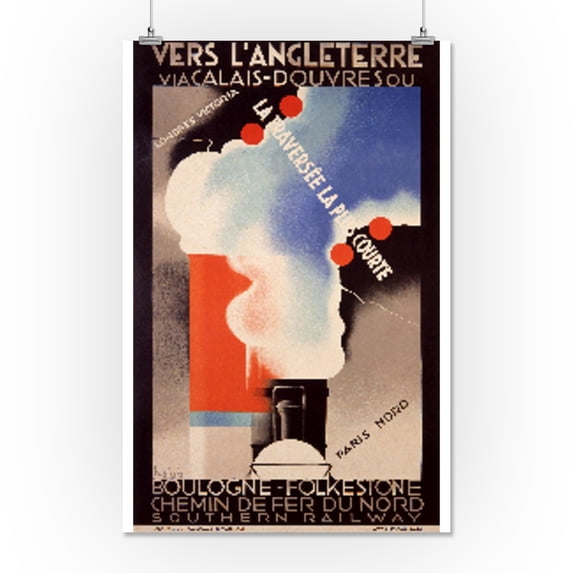 Vers l'Angleterre Vintage Poster (artist: Biais) France c. 1930 (16x24 Giclee Gallery Print, Wall Decor Travel Poster)
