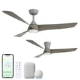 thumbnail image 1 of Versa 52in 3-Blade Smart Dual Mount Convertible Ceiling Fan or Flush Mount Fan 2700K-6000K CCT Tunable Range LED Light Kit with Graphite Hardware Weathered Wood Blades Works With iOS or Android App, 1 of 10