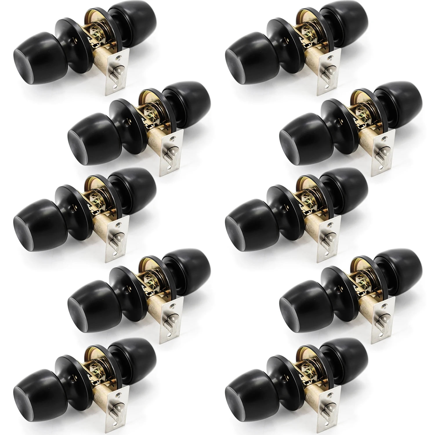 Versa Door Knob Black Passage Door Handle 10 Pack by Villar Home Designs