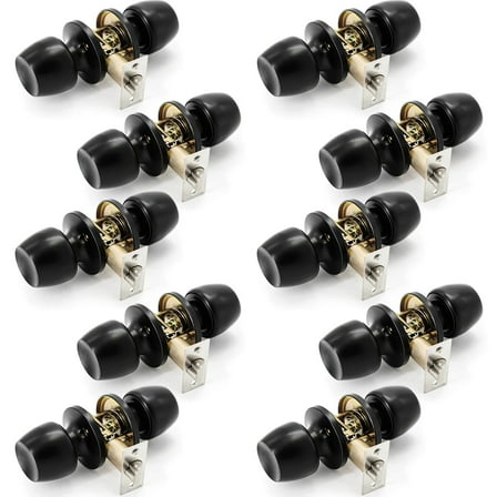 Versa Door Knob Black Passage Door Handle 10 Pack by Villar Home Designs