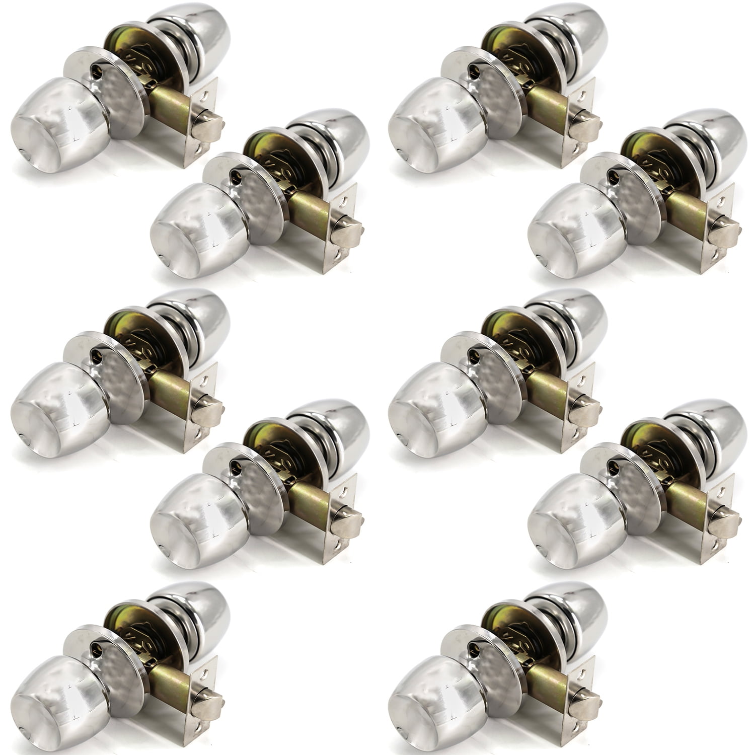Versa Door Knob Chrome Passage Door Handle 10 Pack by Villar Home Designs