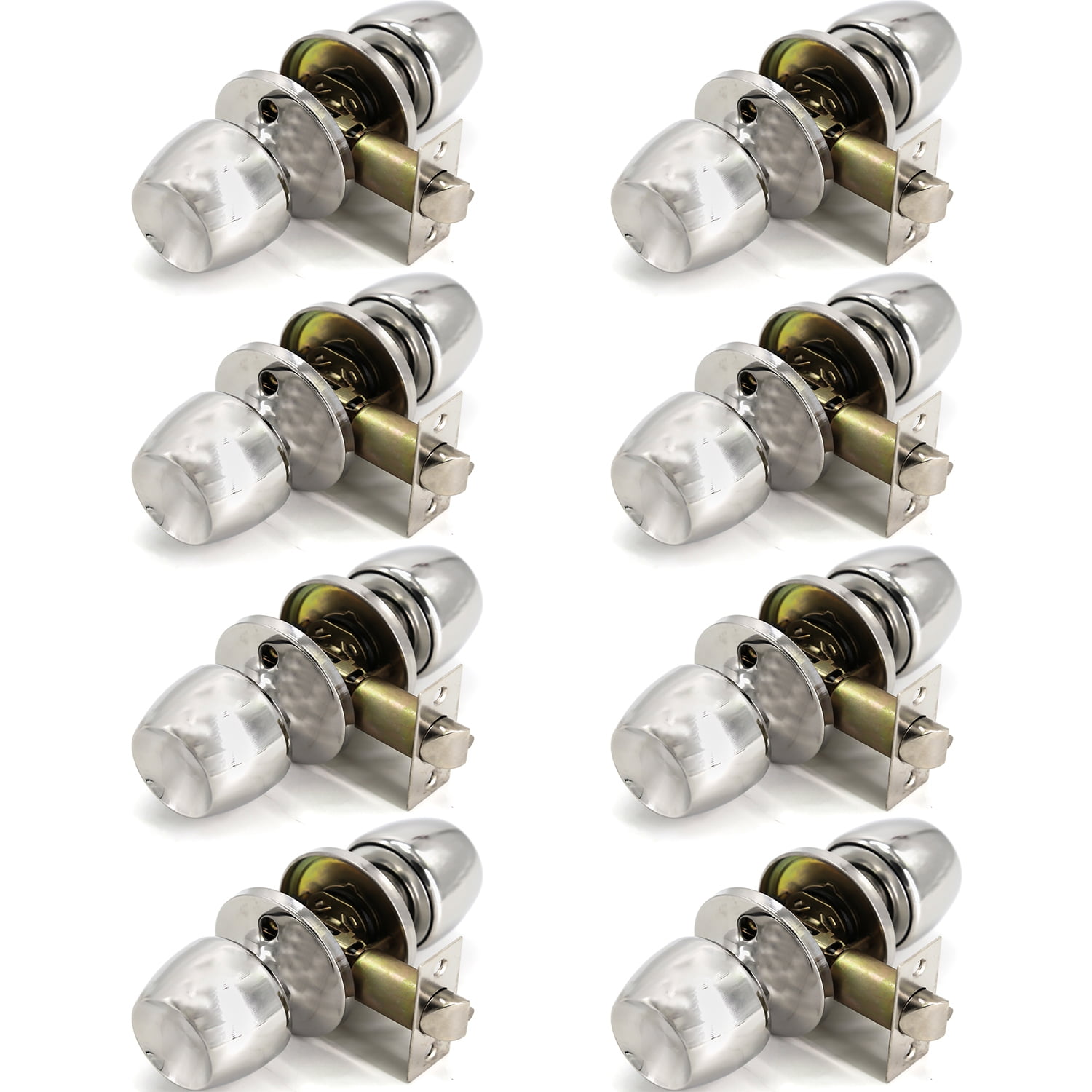 Versa Door Knob Chrome Passage Door Handle 8 Pack by Villar Home Designs