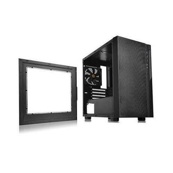Versa H18 Tempered Glass SPCC Micro ATX Gaming Computer Case, Black