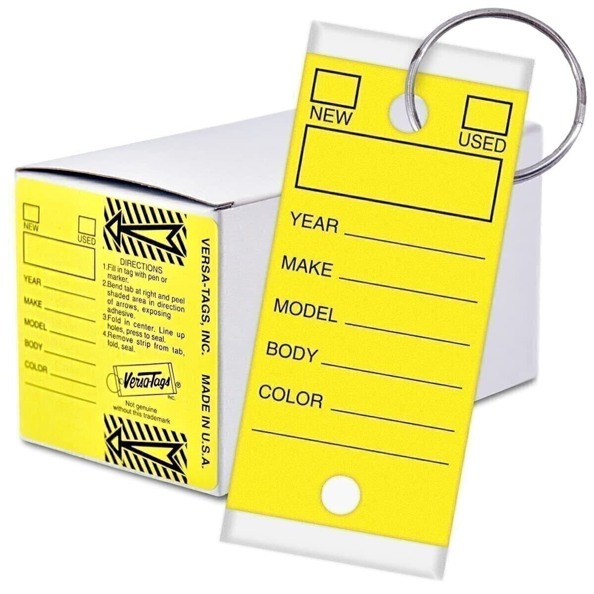 Versa-Tags 250 Key Tags, Self Protecting Poly, 1.25''x3'', Highly Resistant