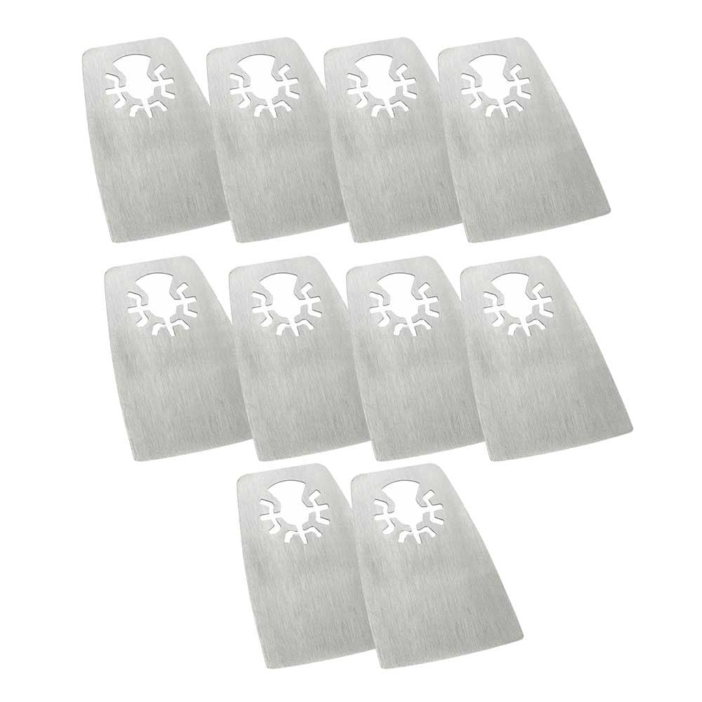 Versa Tool AB10N 52mm Flat Cut Stainless Steel Scraper Fits Fein Multimaster, Dremel, Bosch, Craftsman, Ridgid Oscillating Tools - 10/Pack