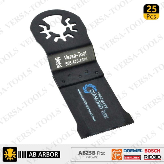 Versa Tool AB25B 35mm Bi-Metal Multi-Tool Saw Blades 25/Pk Fits Fein Multimaster, Dremel, Bosch, Craftsman, Ridgid Oscillating Tools
