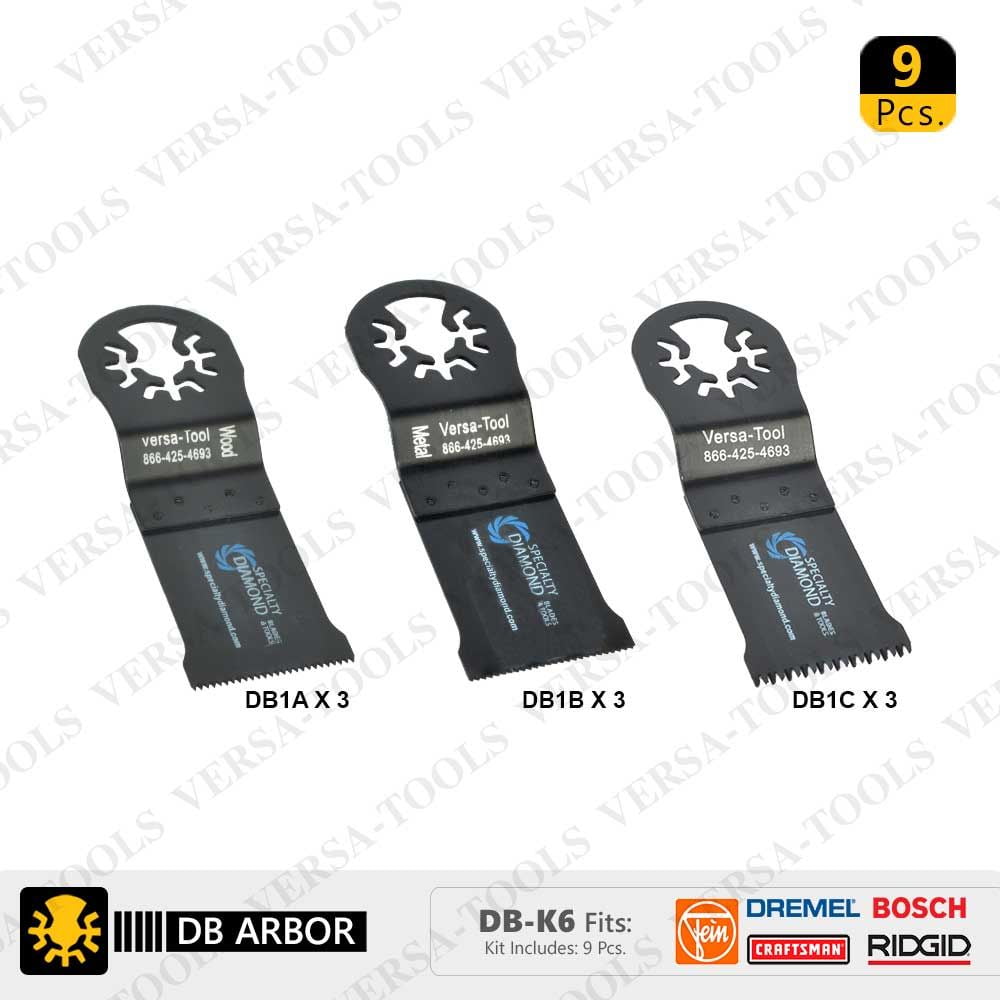 Versa Tool DB-K6 9 PC Wood, Bimetal and Japan Blades for Dremel (DB3A3B3C)