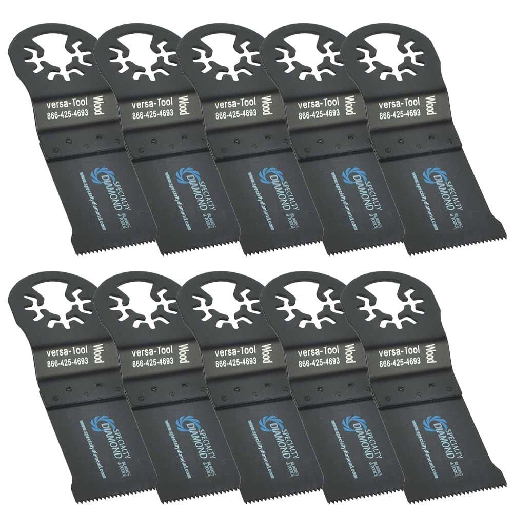 Versa Tool DB10A 35mm HCS Wood Cutting Multi-Tool Saw Blades 10/Pk Fits Fein Multimaster, Dremel, Bosch, Craftsman, Ridgid Oscillating Tools