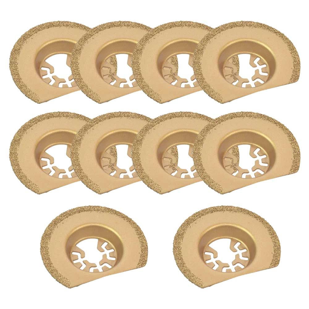 Versa Tool DB10K 63mm Semi- Circular Carbide RASP, 8mm Offset Mount For a Perfect Flush Sanding / Grinding Compatible with Fein Multimaster, Dremel, Bosch, Craftsman, Ridgid Oscillating Tools 10/Pack