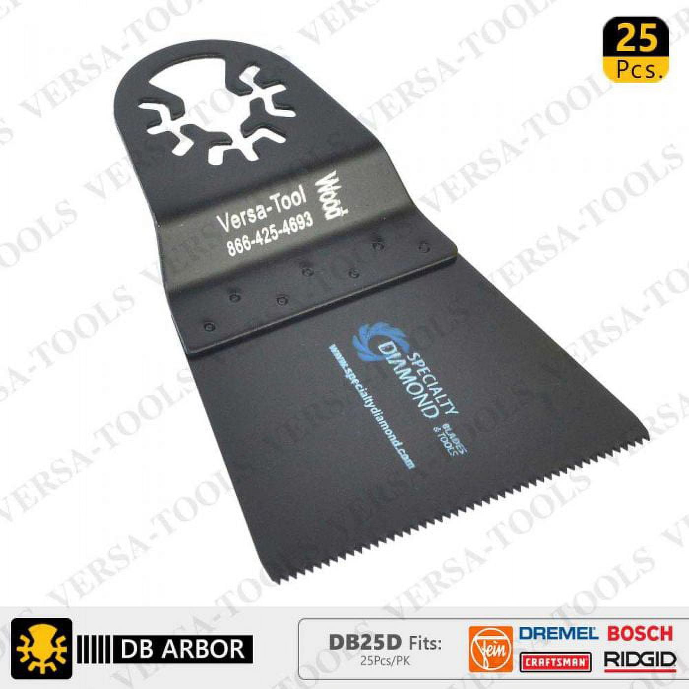 Versa Tool DB25D 65mm Wood Blade Compatible with Fein Multimaster, Dremel, Bosch, Craftsman, Ridgid Oscillating Tools / 25pk
