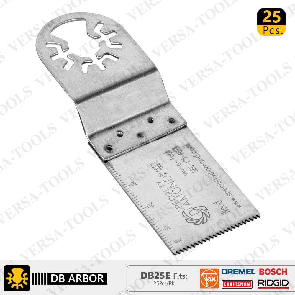 Versa Tool DB25E 30mm Stainless Steel Saw Blades Compatible with Fein Multimaster, Dremel, Bosch, Craftsman, Ridgid Oscillating Tools - 25/Pack