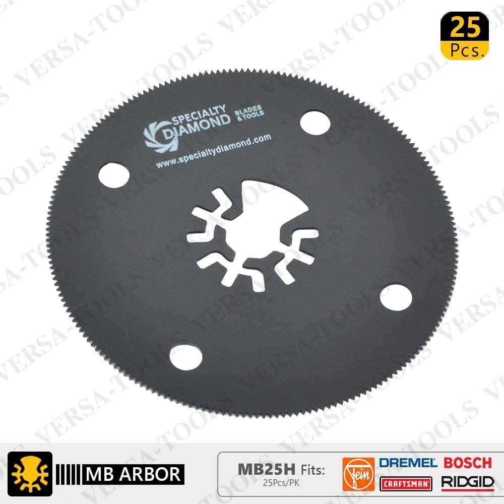 Versa Tool DB25H 80mm Circular Saw Blades Compatible with Fein Multimaster, Dremel, Bosch, Craftsman, Ridgid Oscillating Tools - 25 Pack