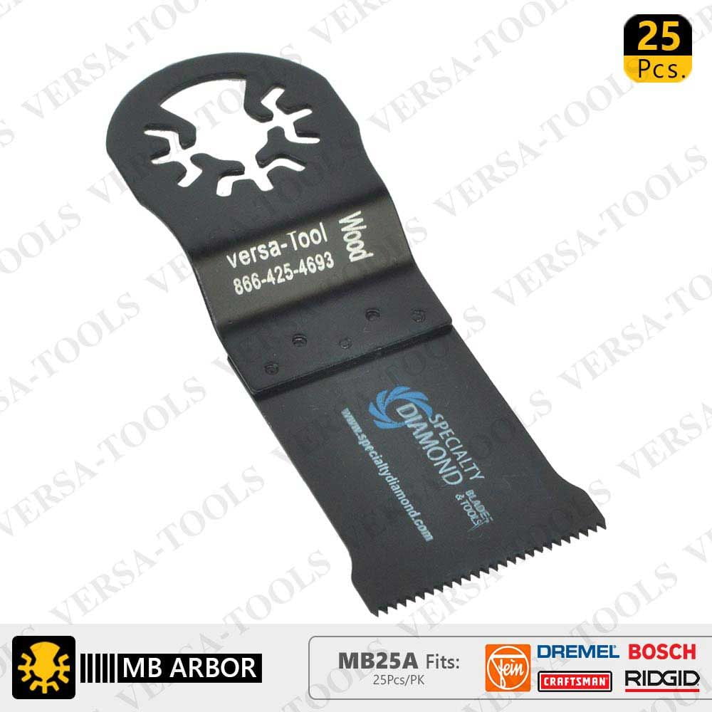 Versa Tool MB25A 35mm HCS Multi-Tool Saw Blades 25/Pk Fits Fein Multimaster, Dremel, Bosch, Craftsman, Ridgid Oscillating Tools