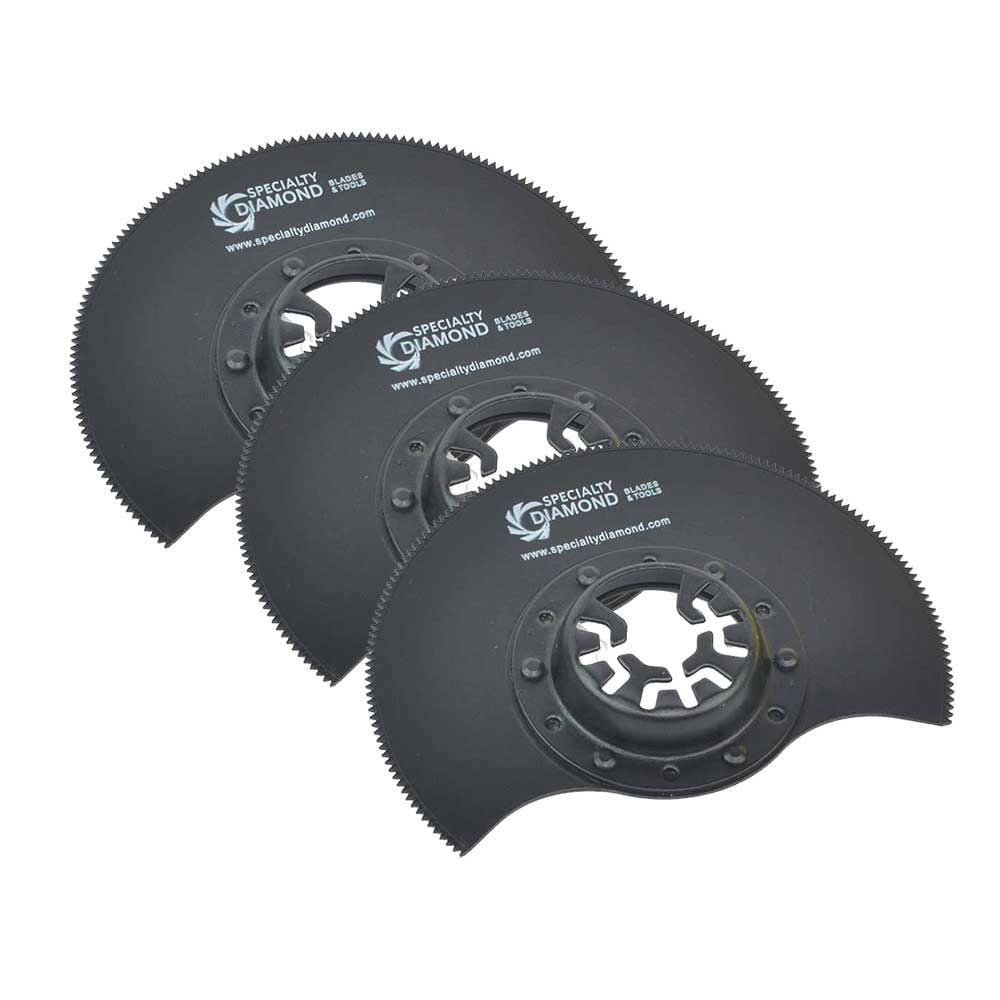 Versa Tool MB3J 80mm Semi- Circular saw Blade, 9mm Offset Mount For a Perfect FLUSH CUT Compatible with Fein Multimaster, Dremel, Bosch, Craftsman, Ridgid Oscillating Tools / 3pk