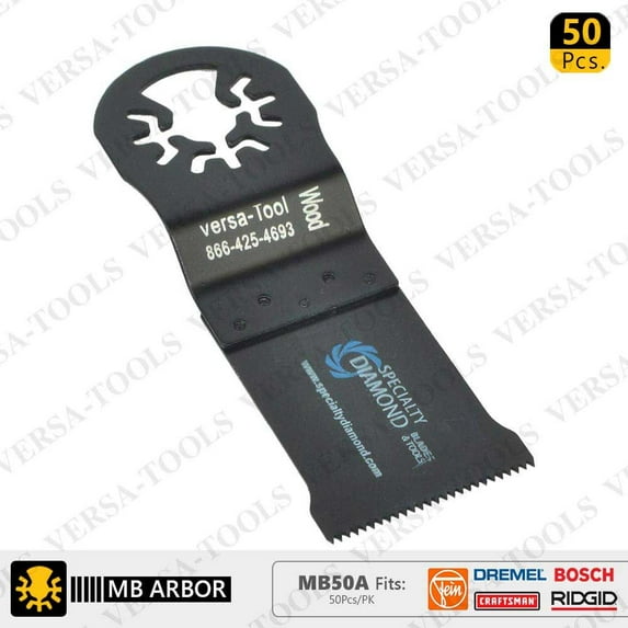Versa Tool MB50A 35mm HCS Multi-Tool Saw Blades 50/Pk Fits Fein Multimaster, Dremel, Bosch, Craftsman, Ridgid Oscillating Tools