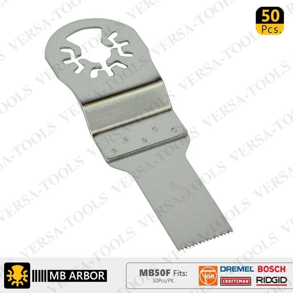Versa Tool MB50F 20mm Stainless Steel Multi-Tool Saw Blades Fits Fein Multimaster, Dremel, Bosch, Craftsman, Ridgid Oscillating Tools - 50 Pack