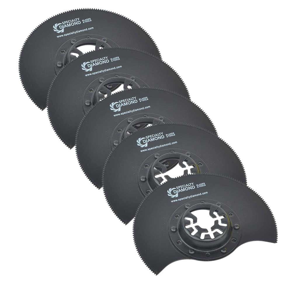 Versa Tool MB5J 80mm HSS Semi-Circular Multi-Tool Saw Blades 5/Pk, 9mm Offset Mount Fits Fein Multimaster, Dremel, Bosch, Craftsman, Ridgid Oscillating Tools