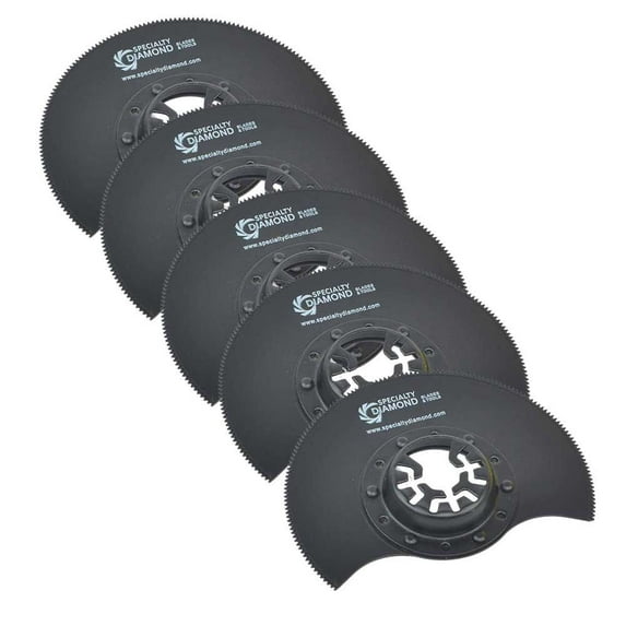 Versa Tool MB5J 80mm HSS Semi-Circular Multi-Tool Saw Blades 5/Pk, 9mm Offset Mount Fits Fein Multimaster, Dremel, Bosch, Craftsman, Ridgid Oscillating Tools