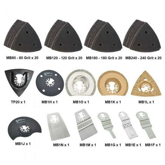 Versa Tool MBMTKIT2 Universal Oscillating Multi Tool Wood/Metal Cutting & Sanding 91 Piece Combo Kit