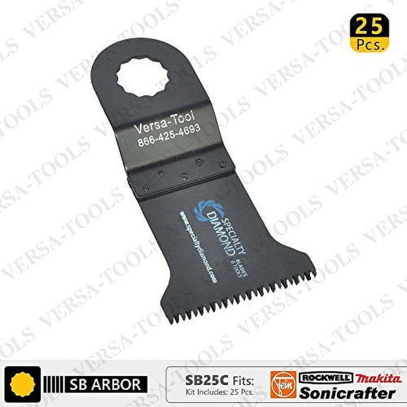 Versa Tool SB25C 45mm Japan Cut Tooth HCS Multi-Tool Saw Blades 25/Pack Fits Fein Multimaster, Rockwell, Sonicrafter, Makita Oscillating Tools