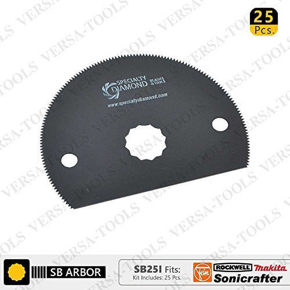 Versa Tool SB25I 80mm HSS Semi-Circular Multi-Tool Saw Blades 25/Pack Fits Fein Multimaster, Rockwell, Sonicrafter, Makita Oscillating Tools