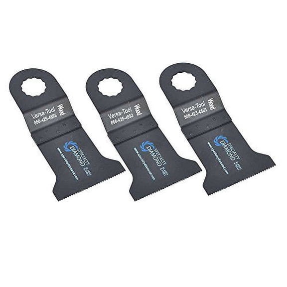 Versa Tool SB3A-D 45mm Standard 'E' Cut Wood and Plastic Multi-Tool Saw 3 Blade Pack Fits Fein Multimaster, Rockwell, Sonicrafter, Makita Oscillating Tools