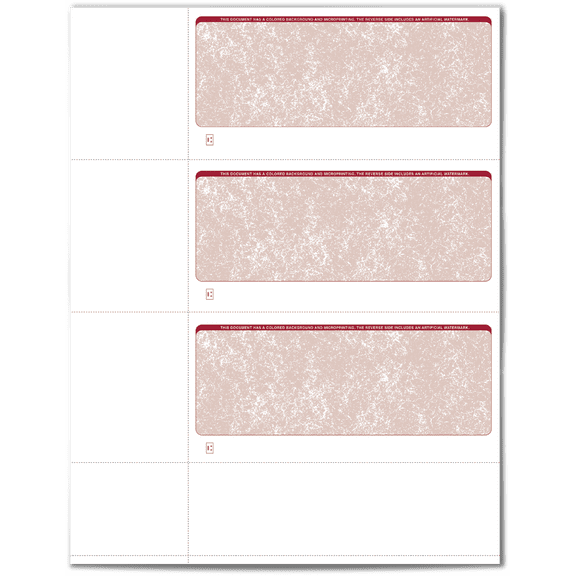 VersaCheck Personal Checks - Burgundy Classic - 250 Sheets, 750 checks Form 3001