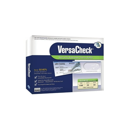 Versacheck GLO921800F00 Custom Business Checks, Prestige Pattern, 8.5 X 11, Blue, 250 Sheets