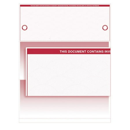 VersaCheck UV Secure Business Voucher Check Refills - Form 1000 - Burgundy Elite - 250 Sheets