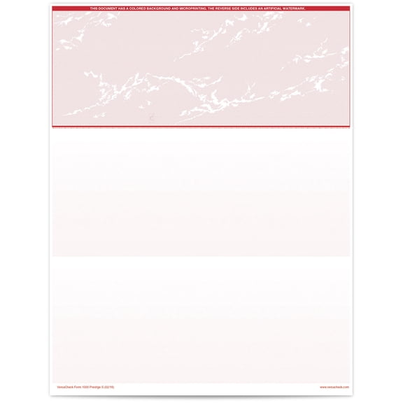 VersaCheck ValueChex - 110 Blank Business Voucher Checks - Burgundy Prestige - 110 Sheets Form #1000 - Check on Top