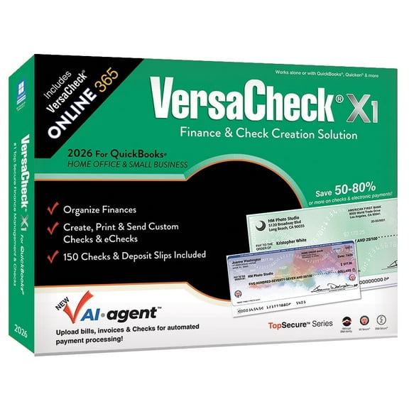 VersaCheck X1 2026 for QuickBooks + VersaCheck ONLINE Gold 1yr Sub Bundle