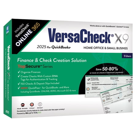 VersaCheck X9 2025 for QuickBooks - 5 Users + VersaCheck ONLINE Gold 1 Year Subscription Bundle