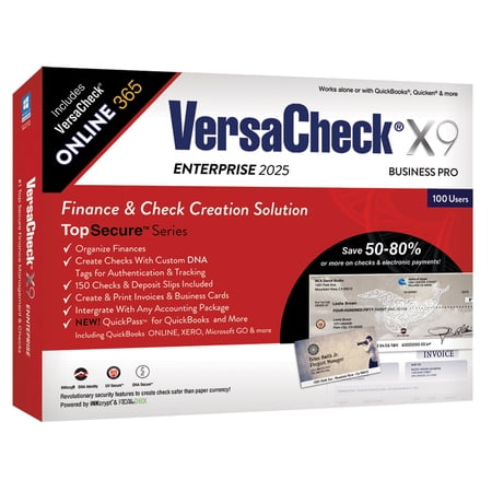 VersaCheck X9 Enterprise 2025 – 100 Users (with Serial & Code) + VersaCheck ONLINE Pro 1yr Sub Bundle