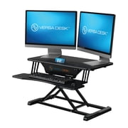 VersaDesk PowerRiser Electric Height Adjustable Standing Desk Riser, MDF & Steel, Keyboard Tray, Sit-to-Stand, Dual Monitor Support, | Black,  32