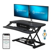 VersaDesk PowerPro Elite 36 Electric Standing Desk Converter w/ Programmable Switch, USB Port & Mobile APP, Black