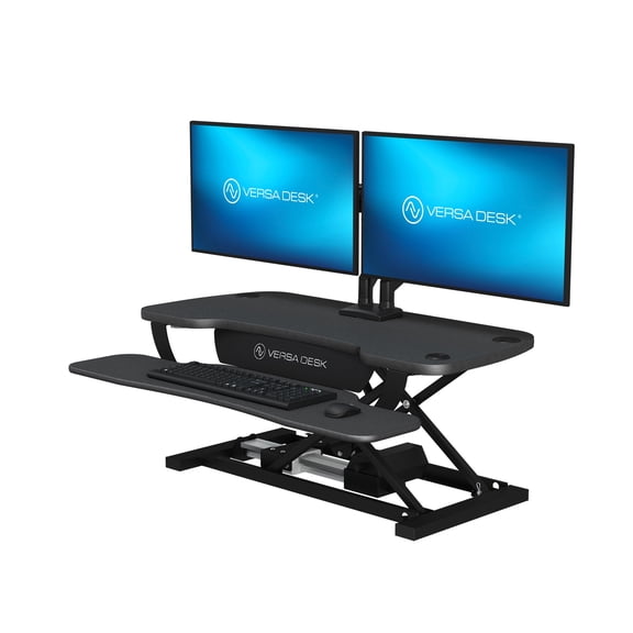 VersaDesk PowerPro Elite 36" Electric Standing Desk Converter w/ Programmable Switch, USB Port & Mobile APP, Black