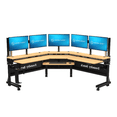 thumbnail image 1 of VERSADESK® Foundry Bench L-Shaped Electric Standing Desk, 1" Bamboo Surface, USB/USBC Ports, Mobile App Controllable | Natural Bamboo, ( 80" x 80" ), 1 of 9