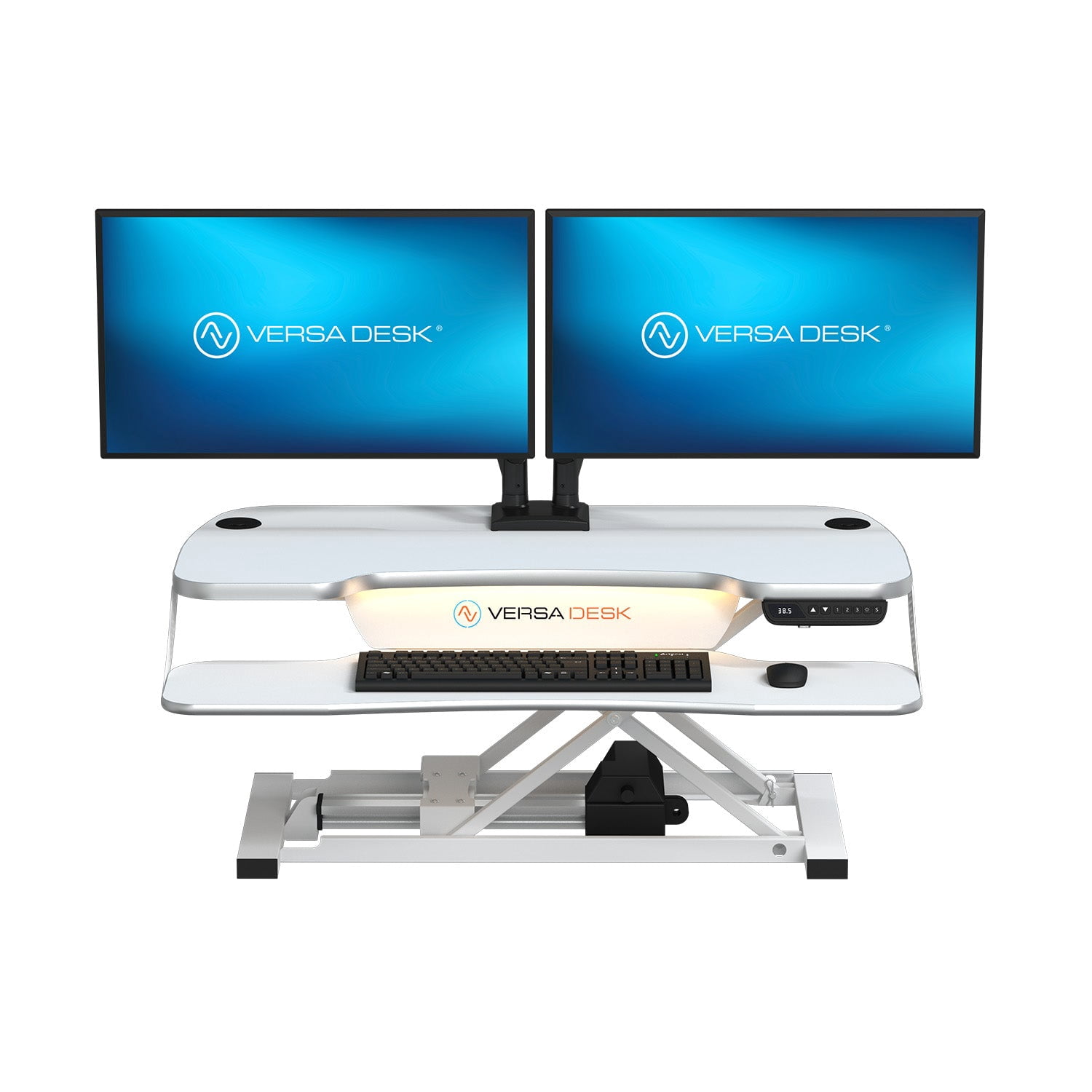 VersaDesk PowerPro Elite 36" Electric Standing Desk Converter w/ Programmable Switch, USB Port & Mobile APP, White