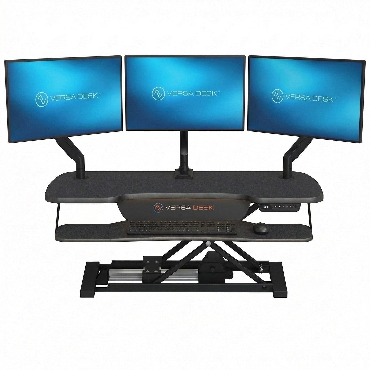 VersaDesk PowerPro Elite 40" Electric Standing Desk Converter w/ Programmable Switch, USB Port & Mobile APP, Black