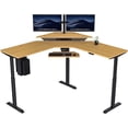 thumbnail image 1 of VersaDesk® Powerlift Electric Corner Desk, Height Adjustable standing desk converter for Home & Office | Black Frame, Maple Surface (72"x72"), 1 of 5