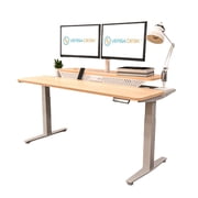Versadesk Powerlift Electric Standing Desk, Split-Level, Height Adjustable Sit-to-Stand, Dual Motor with Memory, Ergonomic Desk, | Maple,  60 x 30