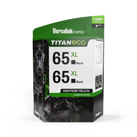 VersaInk-nano 65 XL Titan ECO Black Ink Cartridge 2 PACK