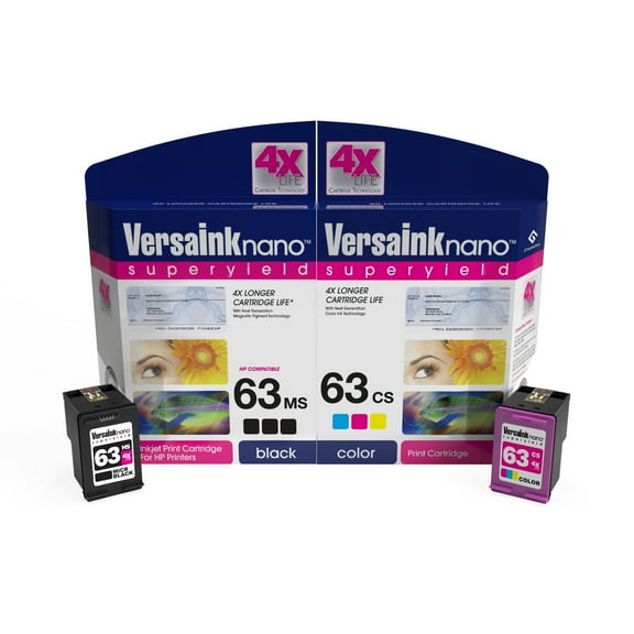VersaInk-nano 63MS Black(MICR)  63CS Color Cartridges - 4X Life