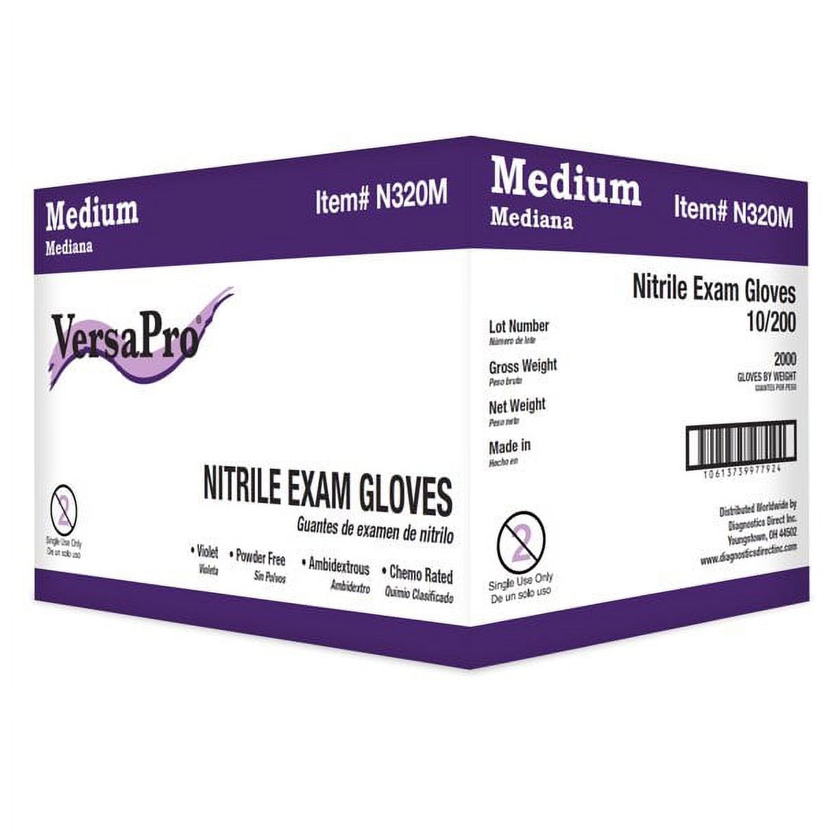 VersaPro N320M Nitrile Exam Gloves, Medical Chemotherapy Grade, Powder
