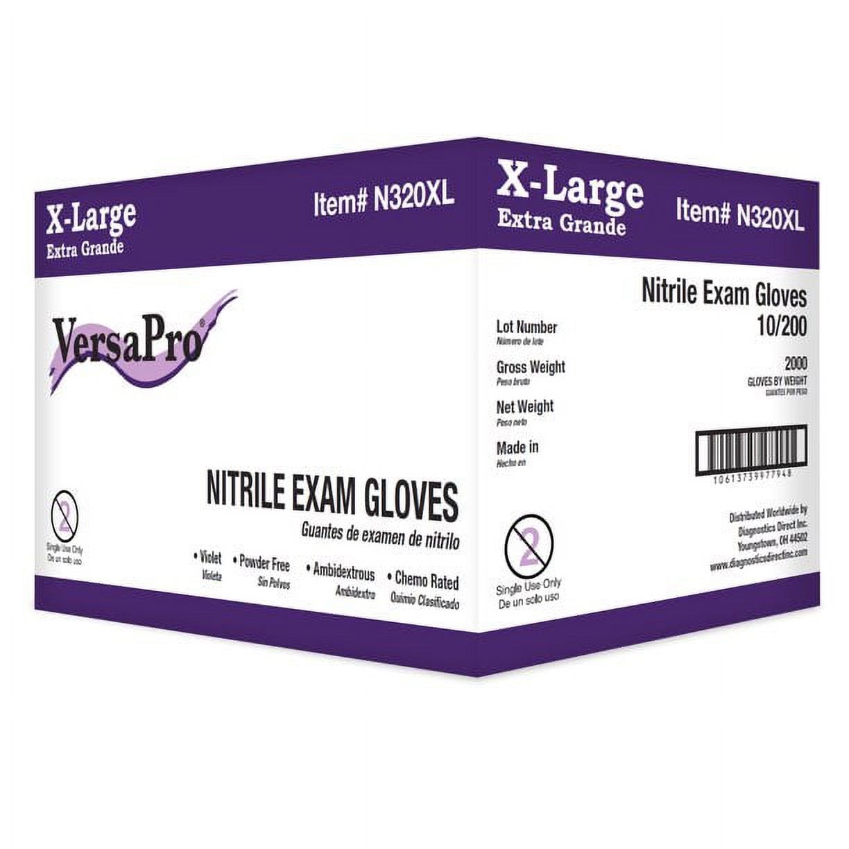 VersaPro N320XL Nitrile Exam Gloves, Medical Chemotherapy Grade, Powder